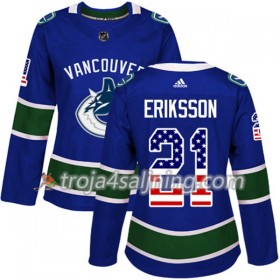 Vancouver Canucks tröja Loui Eriksson 21 Adidas 2017-2018 Blå USA Flag Fashion Authentic - Dame NHL Tröjor